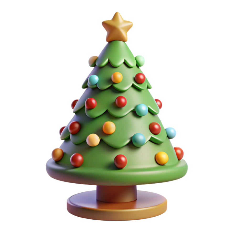 sumptuous art deco Small, tabletop Christmas tree decoratewith miniature ornaments, soft lighting, isolateon transparent background,high-resolution product photography precision png
