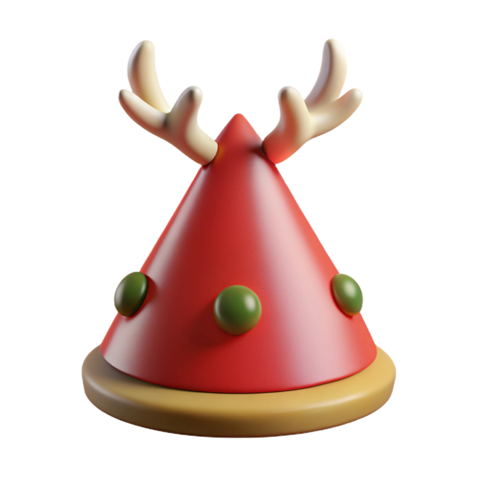 memorable elegant Funny party hat shapelike a reindeer with antlers, studio lighting, isolateon transparent background,high-resolution product photography flawless png