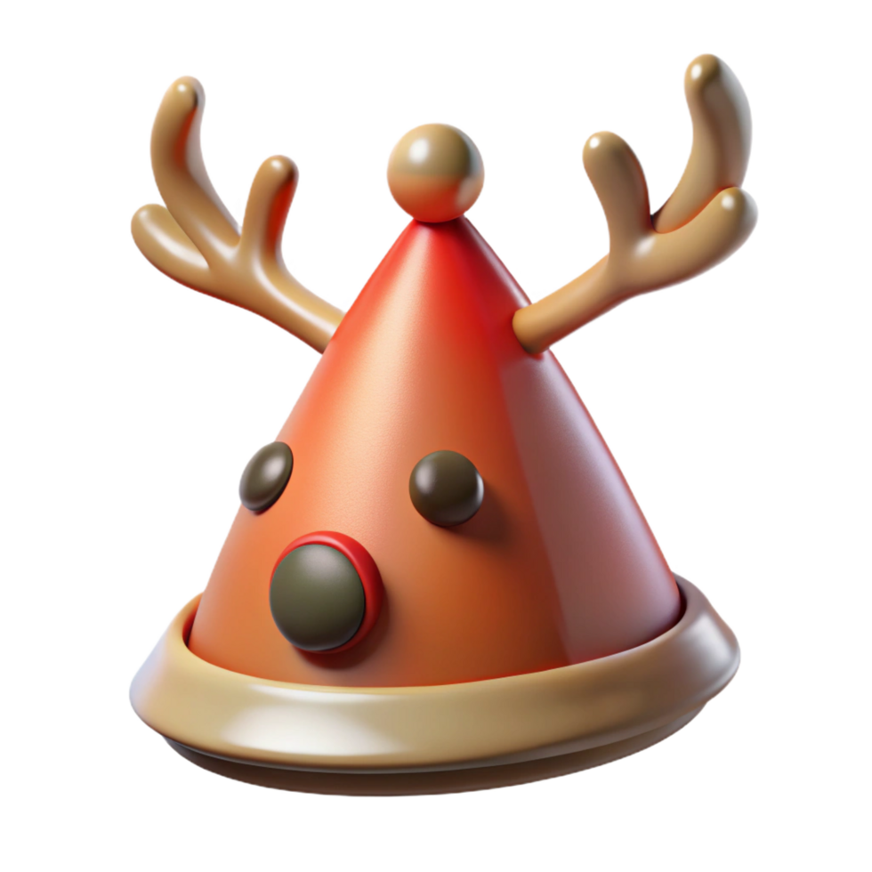rare tropical Funny party hat shapelike a reindeer with antlers, studio lighting, isolateon transparent background,high-resolution product photography original png