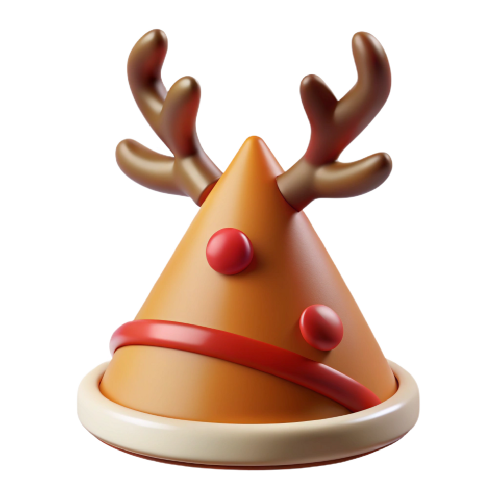 notable bohemian Funny party hat shapelike a reindeer with antlers, studio lighting, isolateon transparent background,high-resolution product photography professional png
