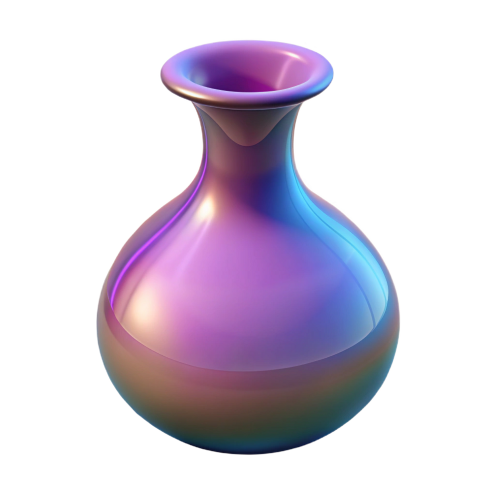 rare organic Small buvase, coloreglass, translucent, soft lighting, front view, studio photography, isolateon transparent background,high-resolution product photography handcrafted png