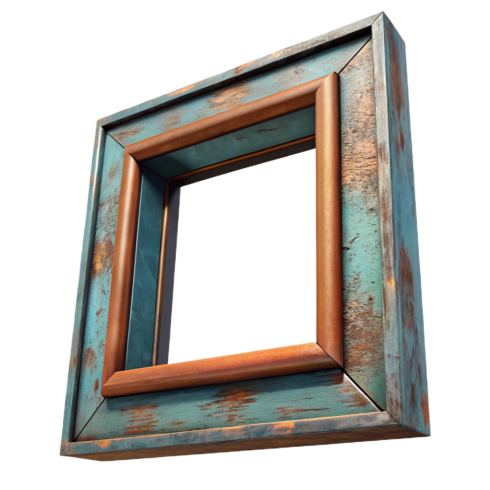 passionate dazzling Rustic wooden frame, distressepaint, chippeedges, matte finish, soft lighting, studio photography, isolateon transparent background,high-resolution product photography ultra HD png