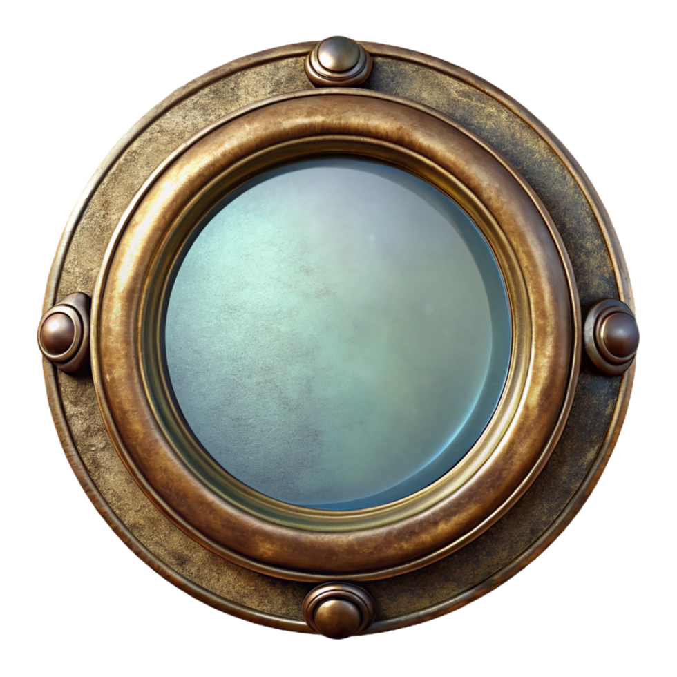 majestic organic Circular vintage frame, tarnishebrass, agepatina, soft lighting, front view, studio photography, isolateon transparent background,high-resolution product photography top-tier png