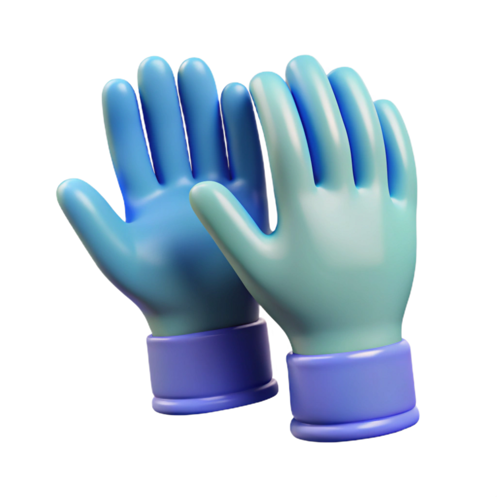 covetemid-century Medical gloves with texturelatex, powder-free, rollecuff, studio lighting, front view, render, isolateon transparent background,high-resolution product photography artisan png