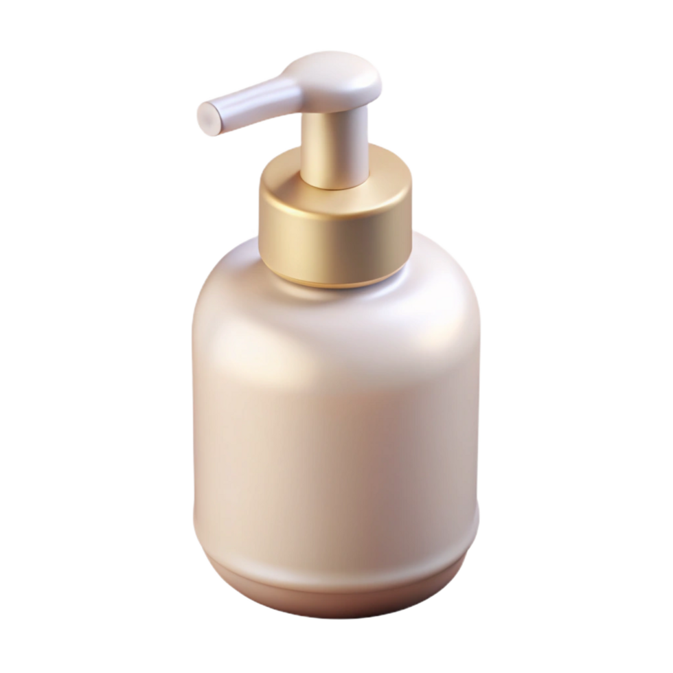 exemplary impressionist A pump bottle of pearly white hanlotion, glossy finish, soft lighting, front view, isolateon transparent background,high-resolution product photography expertly shot png