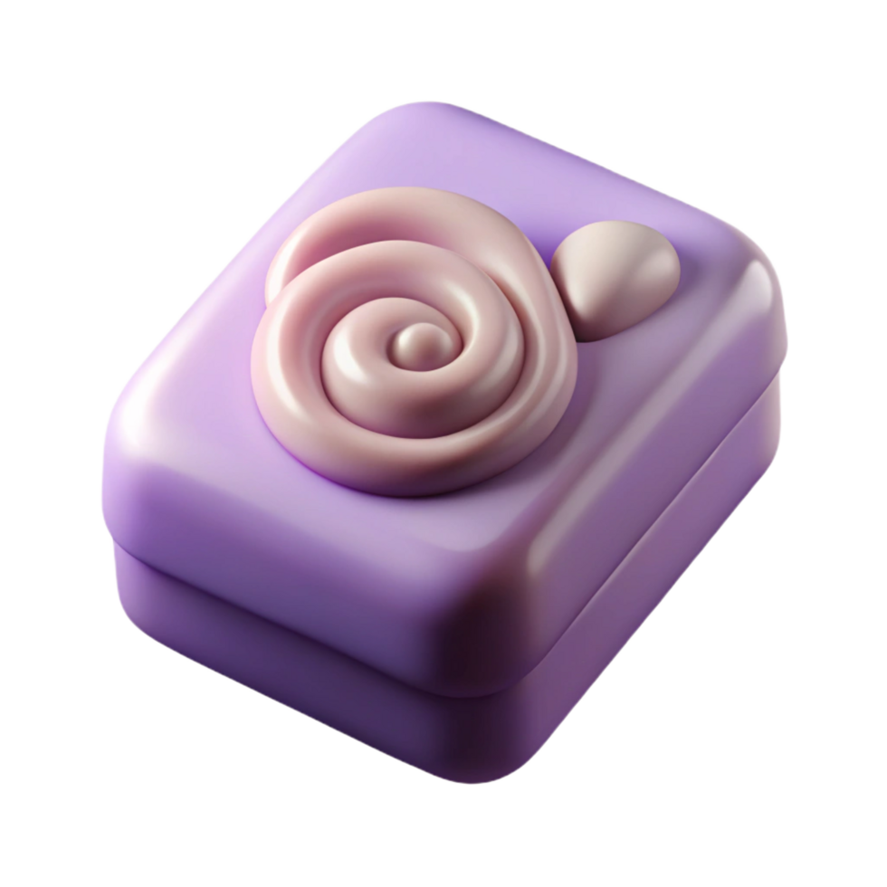 energetic glorious A bar of lavender soap with delicate swirling patterns, matte finish, soft lighting, isolateon transparent background,high-resolution product photography expertly shot png