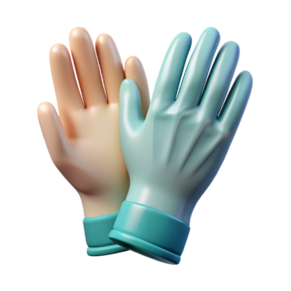 joyful wonderful Surgical gloves, sterile latex, texturesurface, rollecuff, studio lighting, front view, photorealistic, isolateon transparent background,high-resolution product photography flawless png