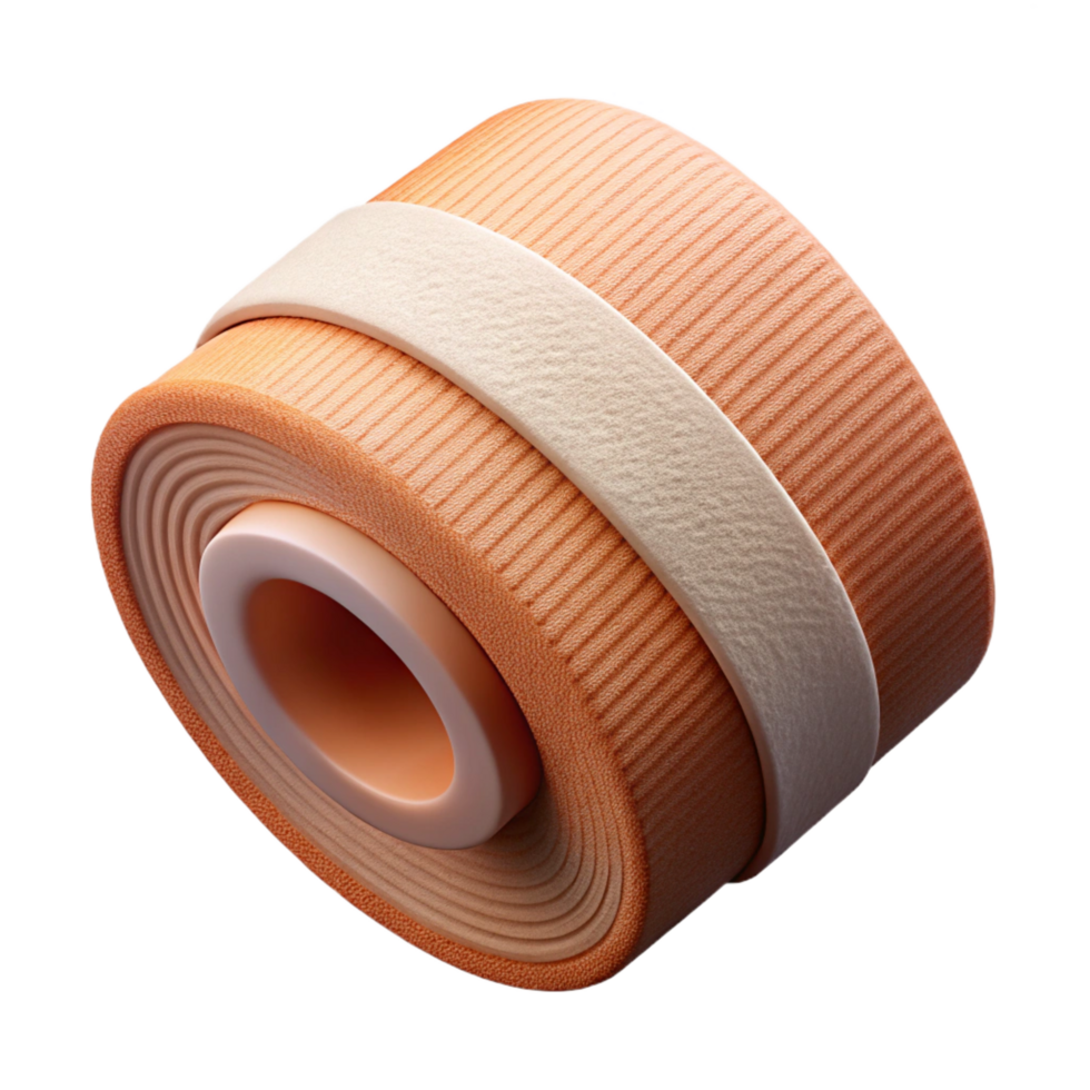 ethereal breathtaking Bandage roll, sterile gauze, tightly wound, texturesurface, studio lighting, front view, photorealistic, isolateon transparent background,high-resolution product photography 4K png