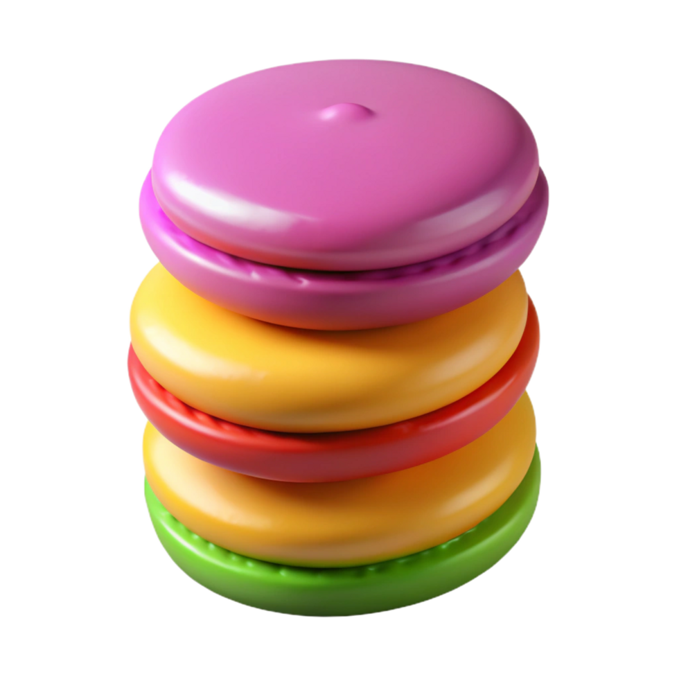 impressive melancholic rustic A logo resembling a stack of colorful macarons, realistic textures, soft lighting, isolateon transparent background,high-resolution product photography 8K png