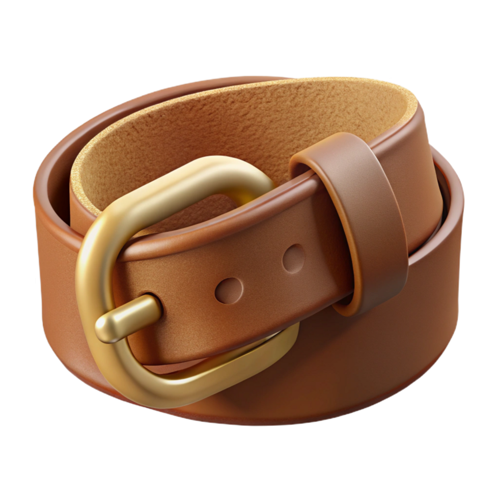 splendirustic A brown suede belt with a golbuckle, soft suede, dramatic lighting, photorealistic, with transparent background,high-resolution product photography gallery standard png