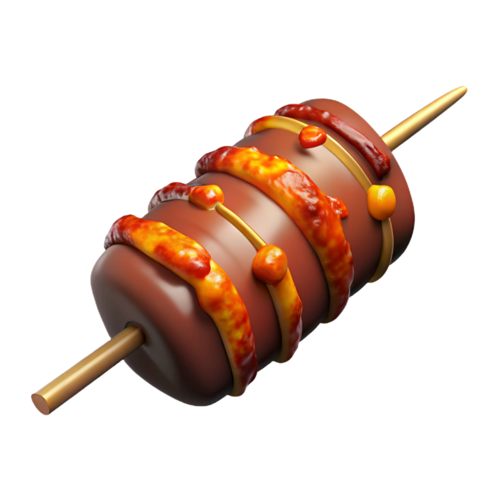 dreamy captivating Lamb kebab, charreedges, visible grill marks, glistening with fat, studio lighting, front view, isolateon transparent background,high-resolution product photography fine detail png