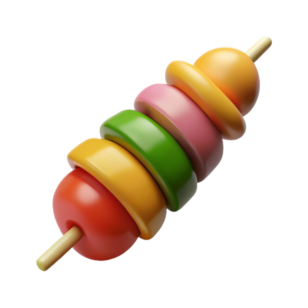 romantic vibrant Vegetable kebab, colorful peppers anonions, matte finish, dramatic lighting, side view, isolateon transparent background,high-resolution product photography museum quality png