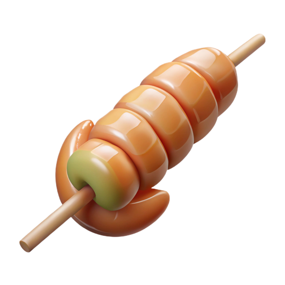 exemplary contemporary Shrimp kebab, succulent seafood, glossy finish, studio lighting, top-down view, isolateon transparent background,high-resolution product photography museum quality png