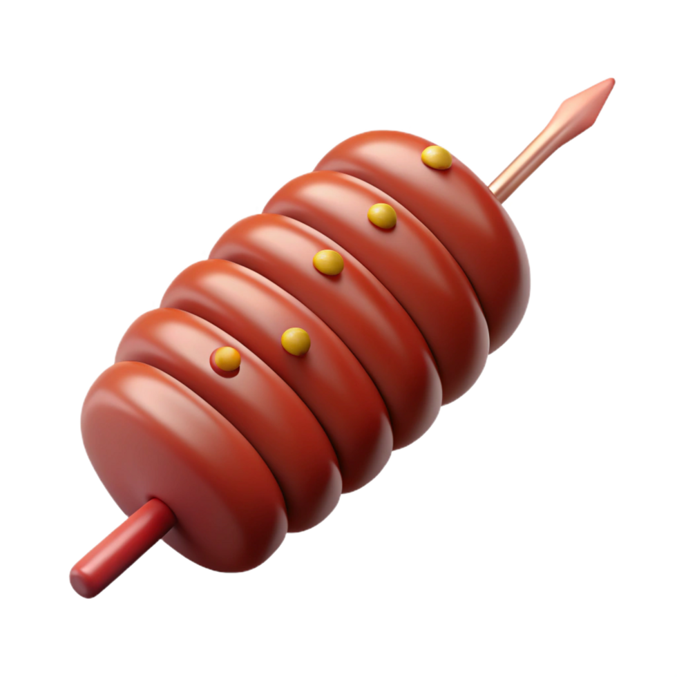 dramatic pristine Beef kebab, tender meat, visible spices, soft lighting, front view, isolateon transparent background,high-resolution product photography artisan png
