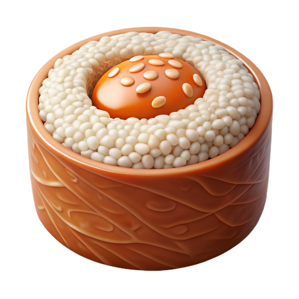 tranquil fascinating California roll, sesame seeds, visible crab meat, studio lighting, front view, isolateon transparent background,high-resolution product photography impeccable png