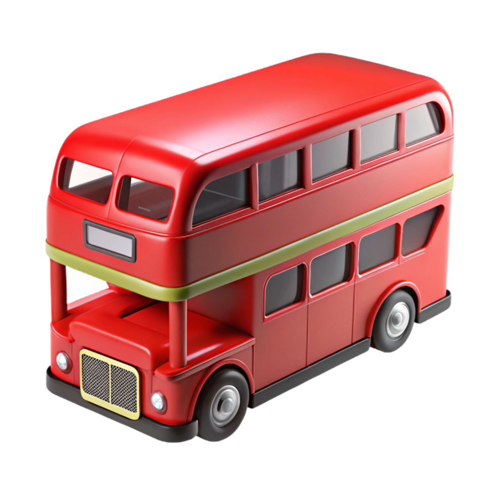 dramatic contemporary Redouble-decker London bus, advertising posters, detaileinterior glimpses, studio lighting, render, isolateon transparent background,high-resolution product photography refined png