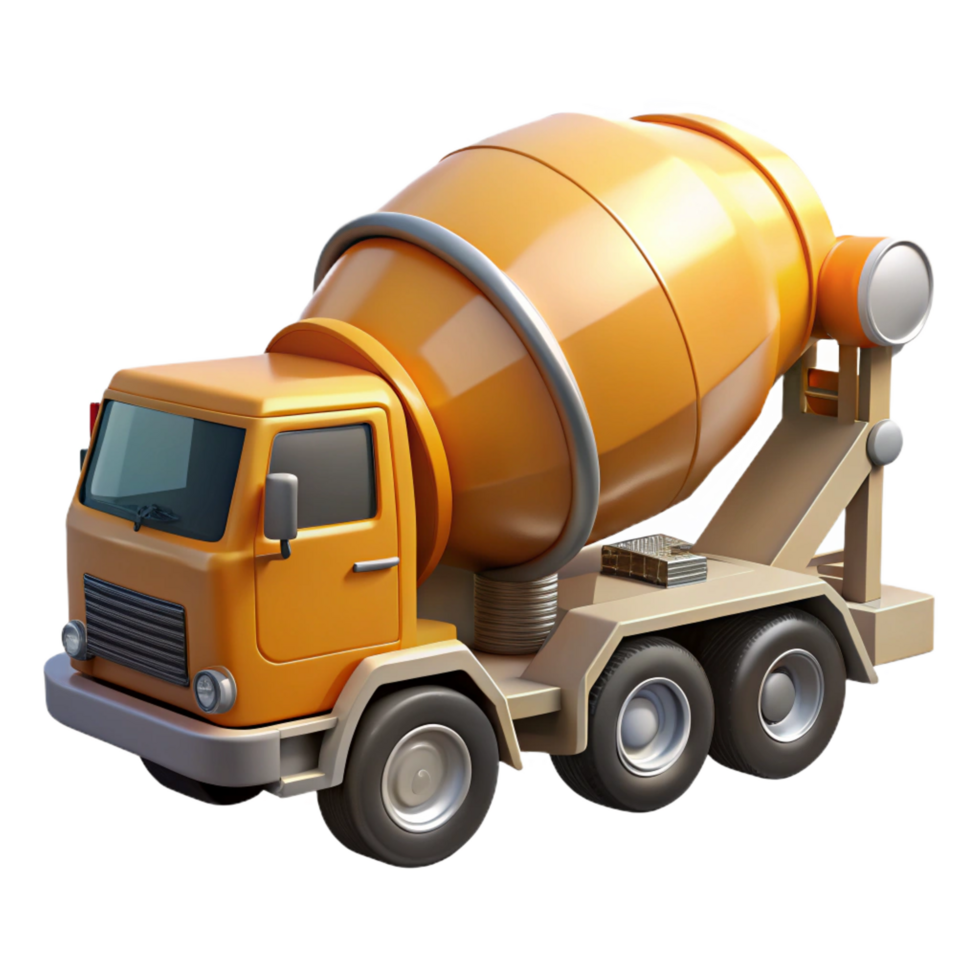 nostalgic majestic Cement mixer truck, rotating drum, chrome details, studio lighting, side view, render, isolateon transparent background,high-resolution product photography studio quality png