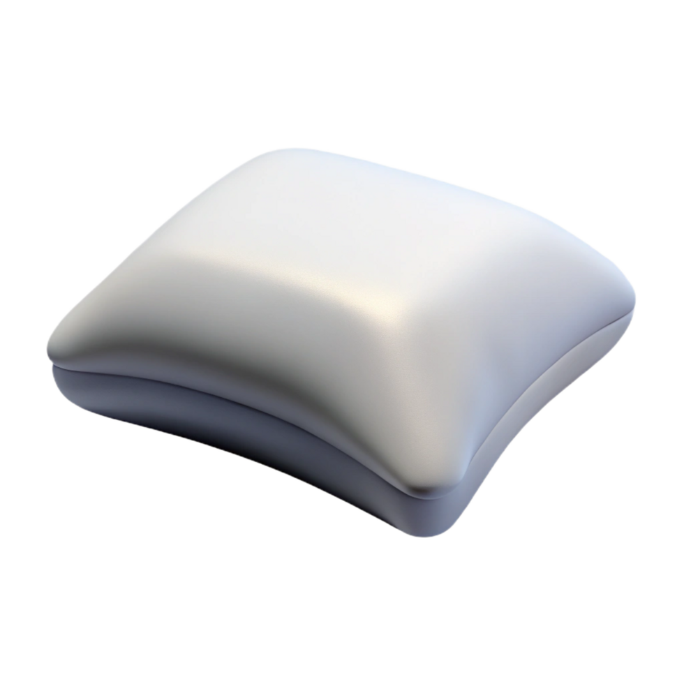 covetecoastal Memory foam pillow, contoureshape, white hypoallergenic cover, studio lighting, side view, isolateon transparent background,high-resolution product photography authentic png