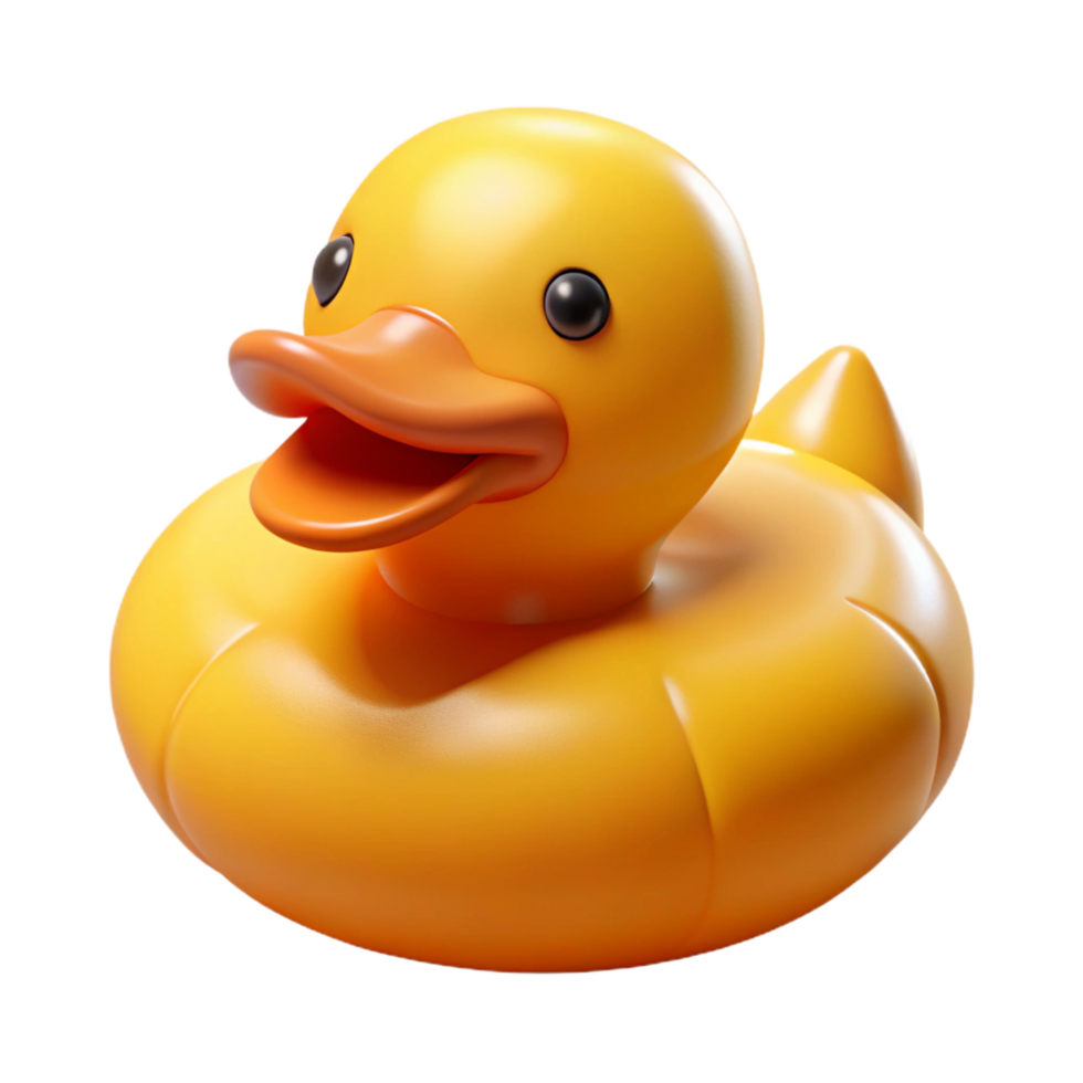 mesmerizing coastal Inflatable rubber duck logo with a playful expression, matte finish, studio lighting, front view, isolateon transparent background,high-resolution product photography crisp png
