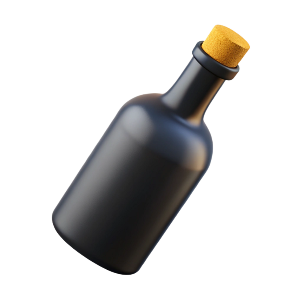 pristine gothic Cork logo of a wine bottle silhouette, texturesurface, soft lighting, front view, isolateon transparent background,high-resolution product photography genuine png