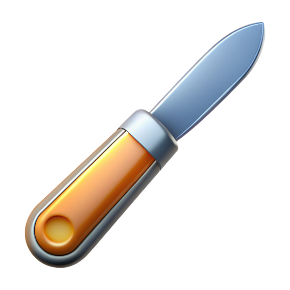 dynamic gorgeous Scalpel with a blade, gleaming stainless steel, ergonomic handle, dramatic lighting, top-down view, isolateon transparent background,high-resolution product photography high quality png