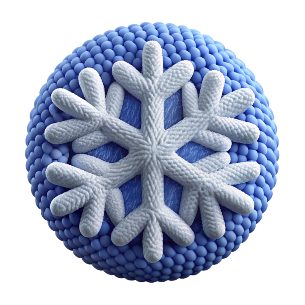 captivating dynamic minimalist Knittewool logo of a snowflake, texturesurface, soft lighting, front view, isolateon transparent background,high-resolution product photography masterfully captured png