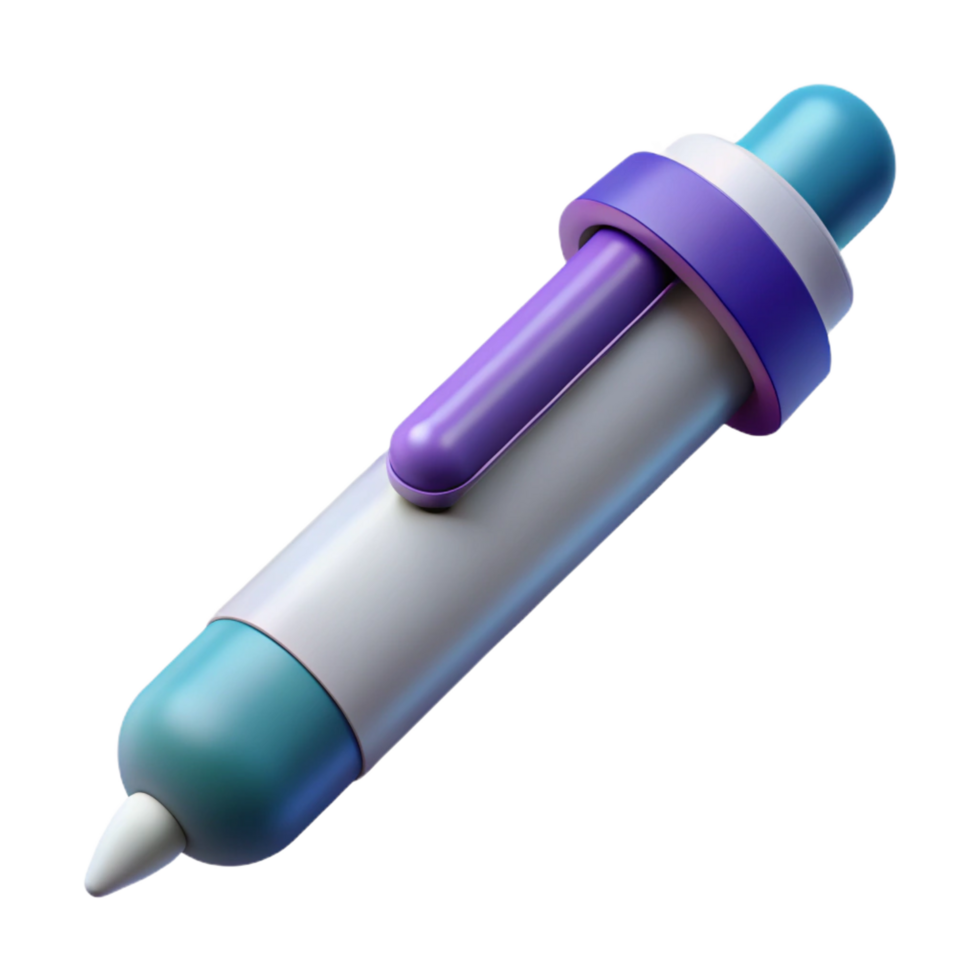 distinguishevintage Insulin pen with pre-fillecartridge, needle attached, studio lighting, side view, isolateon transparent background,high-resolution product photography artisan png