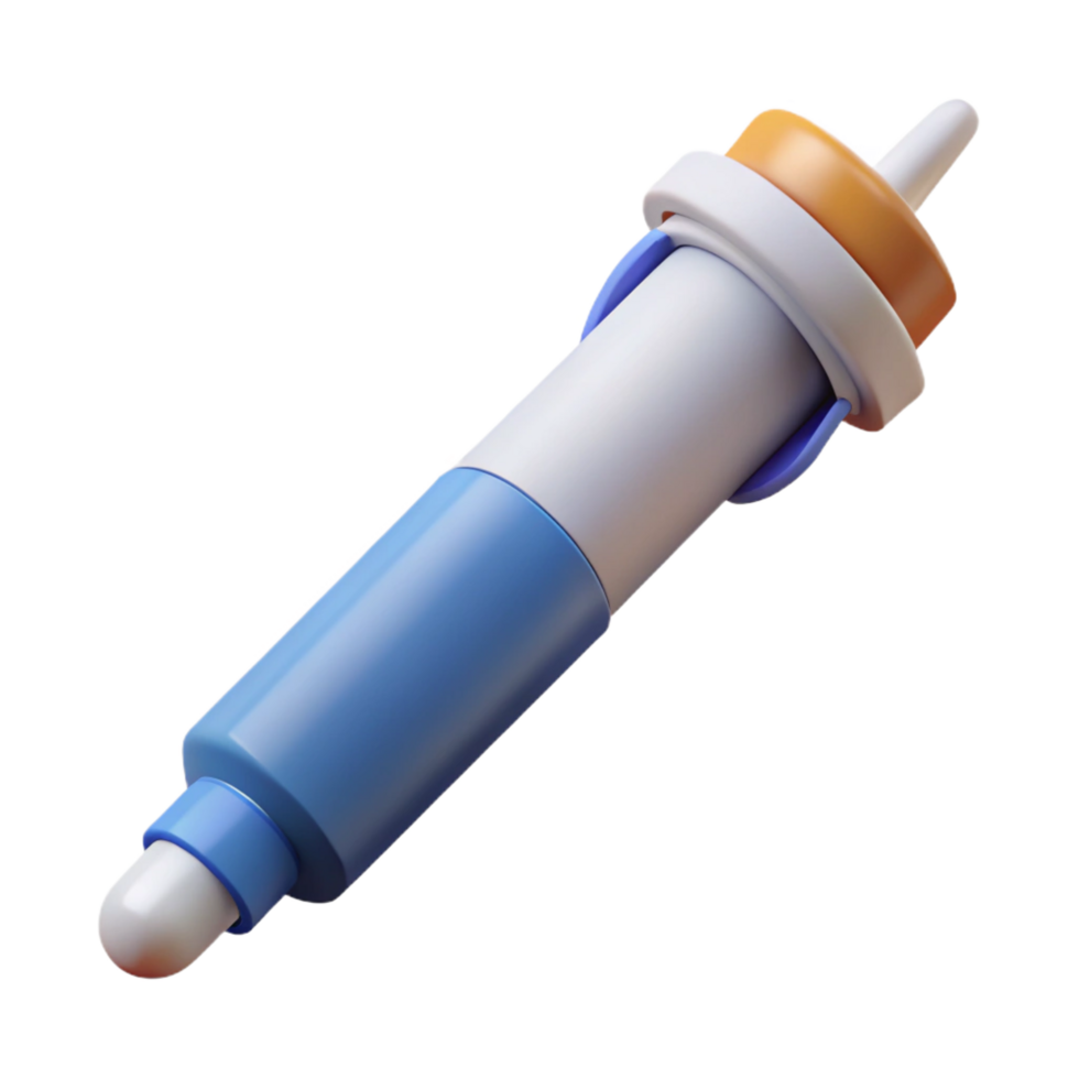 exquisite mysterious renaissance Insulin pen with pre-fillecartridge, needle attached, studio lighting, side view, isolateon transparent background,high-resolution product photography high quality png