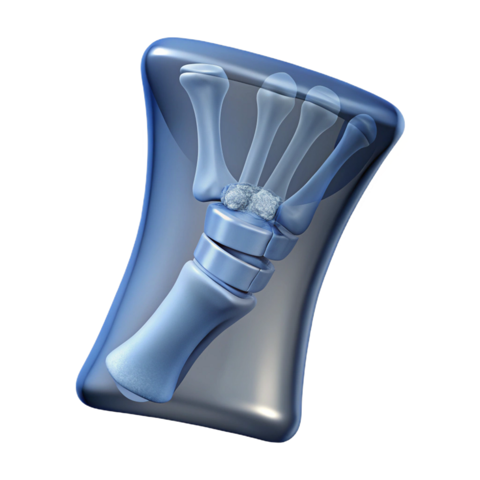 vibrant urban X-ray film showing a fracturebone, detailemedical imagery, backlit, front view, isolateon transparent background,high-resolution product photography studio quality png