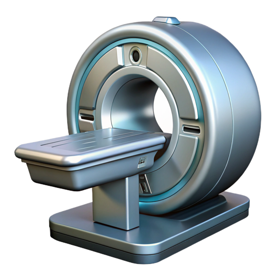 joyful gorgeous MRI machine, highly detailed, metallic finish, studio lighting, isolateon transparent background,high-resolution product photography exclusive png
