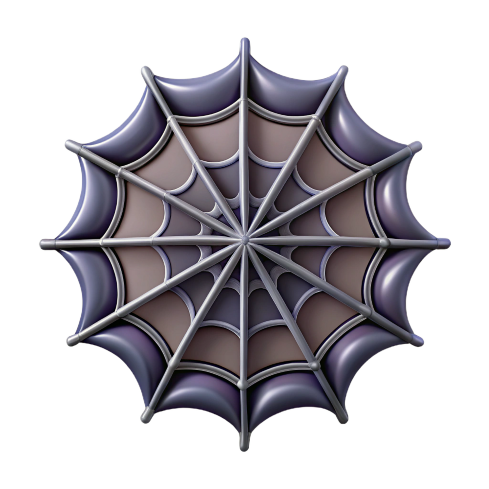 enchanting remarkable Fake spider web decoration with realistic texture, studio lighting, top-down view, icon style, isolateon transparent background,high-resolution product photography png