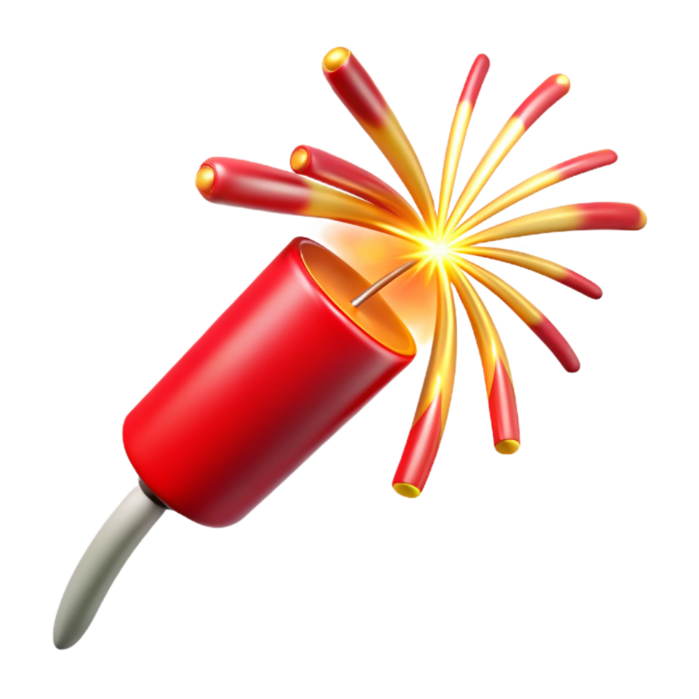 pristine celebrateSingle bursting firework, vibrant reangolsparks, trails of smoke, dramatic lighting, isolateon transparent background,high-resolution product photography png