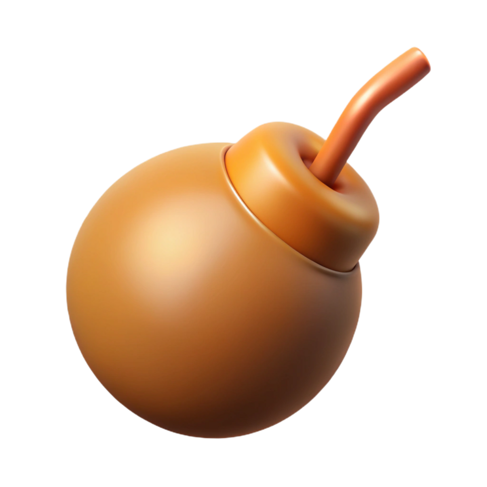 spectacular surreal Single firework shell, spherical shape, fuse visible, brown paper wrapping, studio lighting, isolateon transparent background,high-resolution product photography authentic png