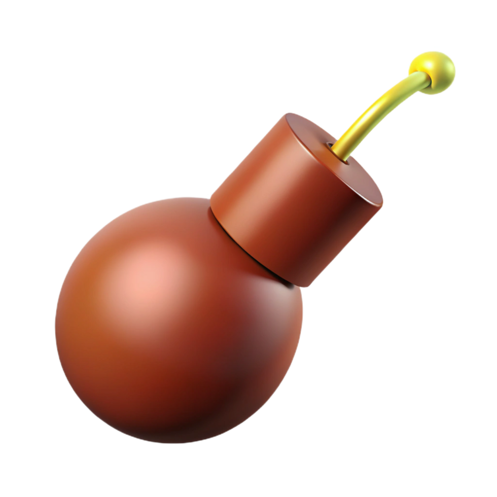 elegant renaissance Single firework shell, spherical shape, fuse visible, brown paper wrapping, studio lighting, isolateon transparent background,high-resolution product photography genuine png