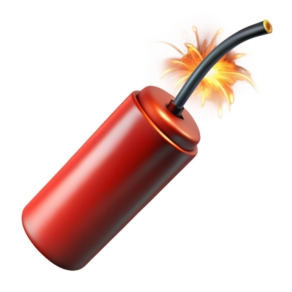 hypnotic peaceful creative Close-up of a firework fuse burning, glowing reember, smoke trailing, dramatic lighting, isolateon transparent background,high-resolution product photography authentic png