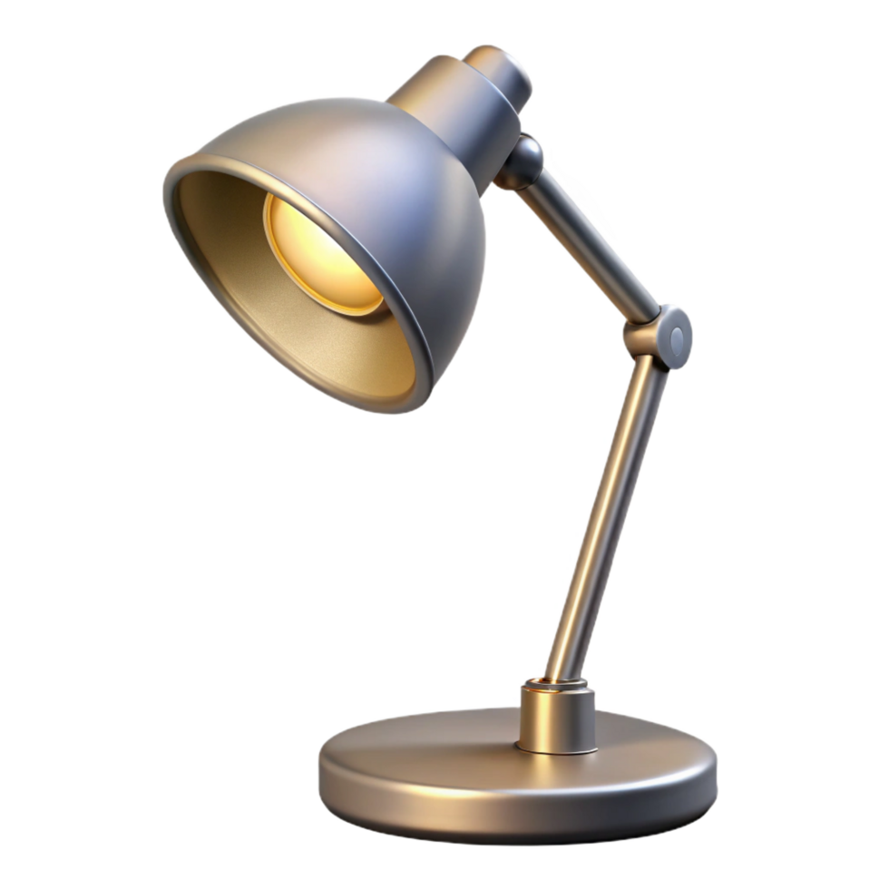 celebrateart deco Modern floor lamp, brushemetal finish, adjustable arm, soft lighting, isolateon transparent background,high-resolution product photography refined png