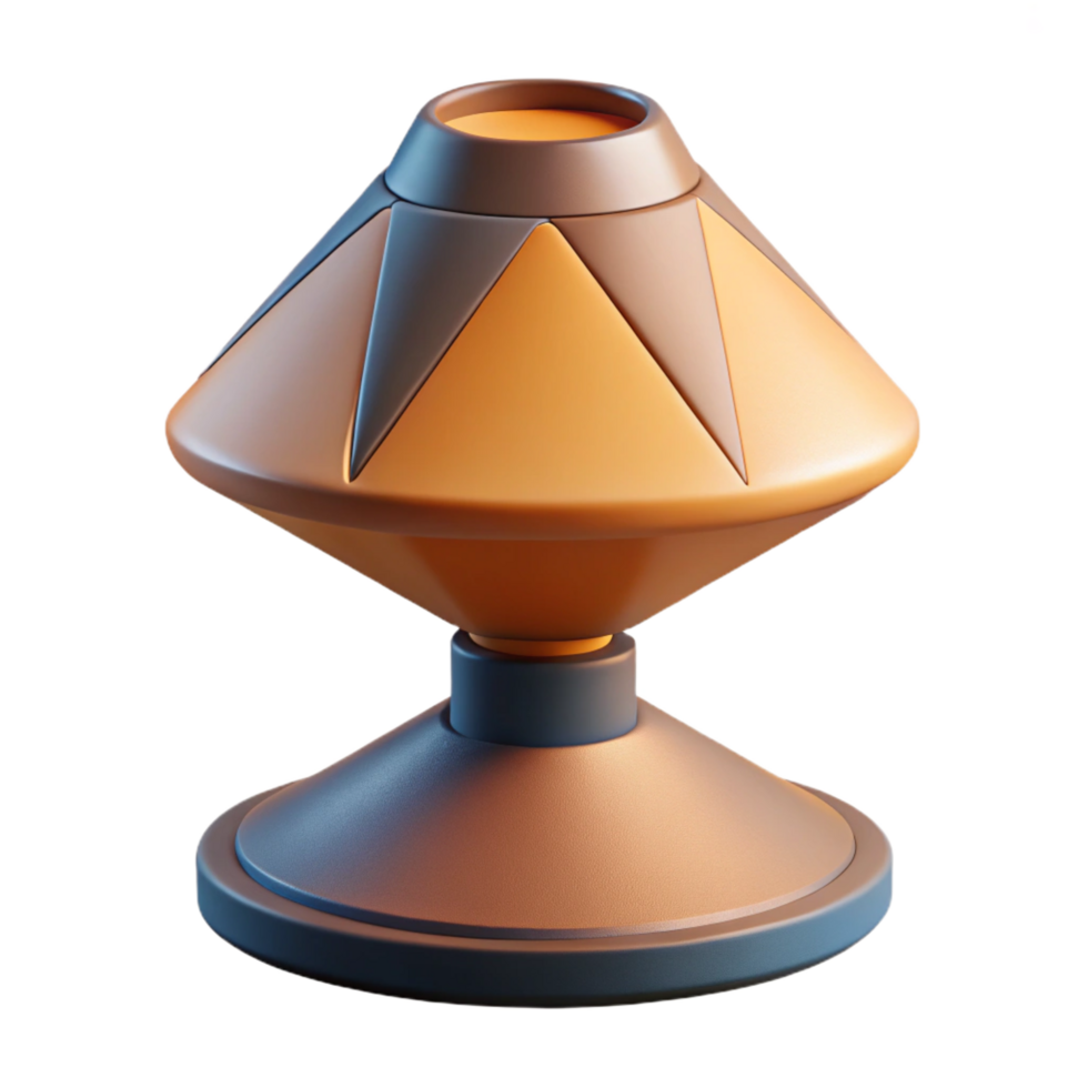 pristine traditional Modern ceramic lamp, geometric design, matte finish, studio lighting, front view, isolateon transparent background,high-resolution product photography genuine png