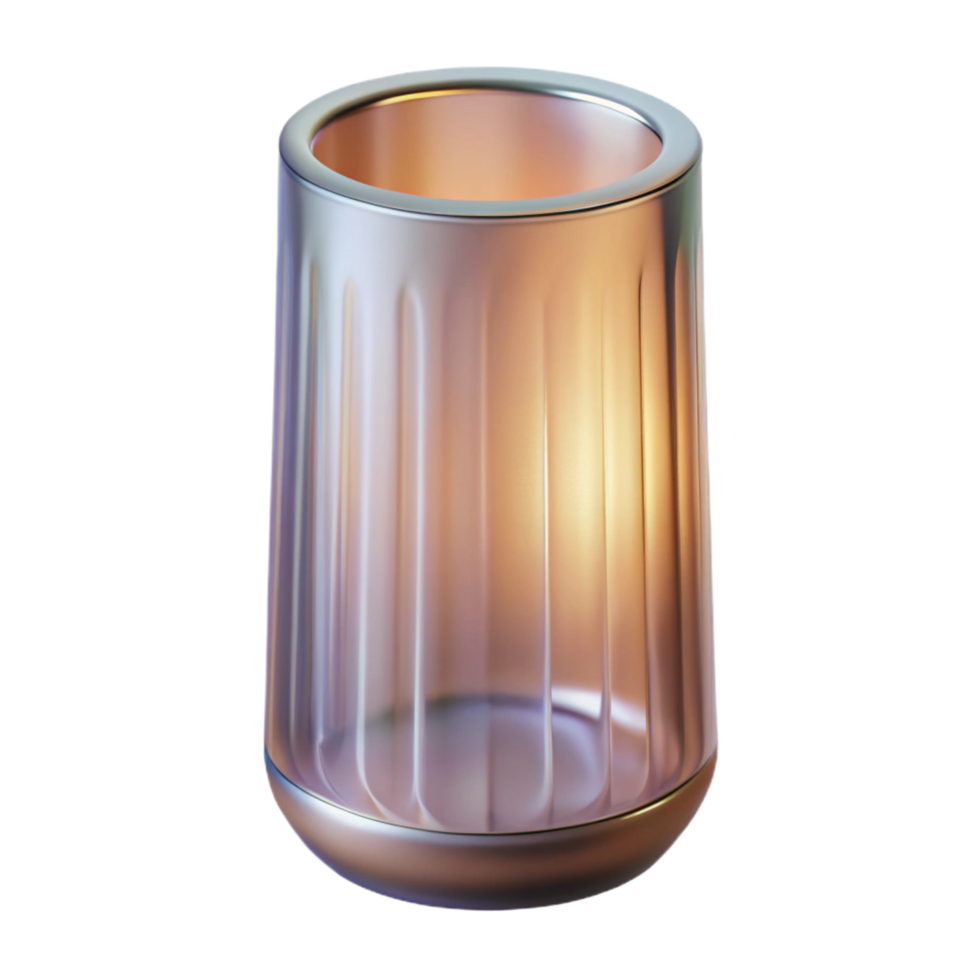 harmonious gorgeous Cylindrical glass vase with a texturesurface, minimalist style, soft lighting, front view, with transparent background,high-resolution product photography precision png