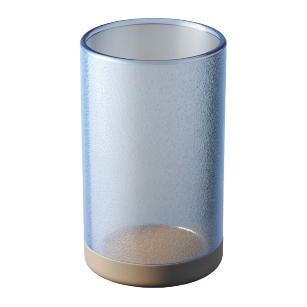 captivating celebrateCylindrical glass vase with a texturesurface, minimalist style, soft lighting, front view, with transparent background,high-resolution product photography png
