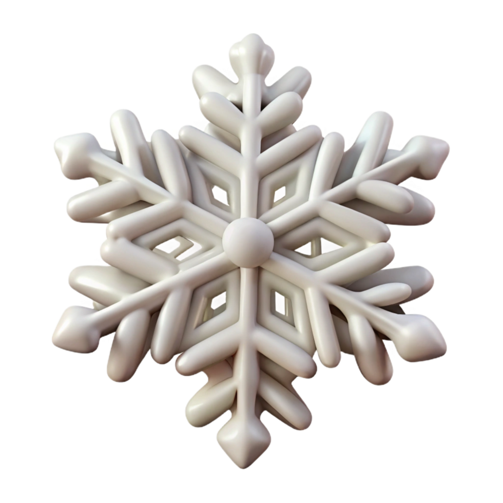 romantic striking Matte white ceramic snowflake ornament, delicate, with carvedetails, studio lighting, isolateon transparent background,high-resolution product photography luxury png