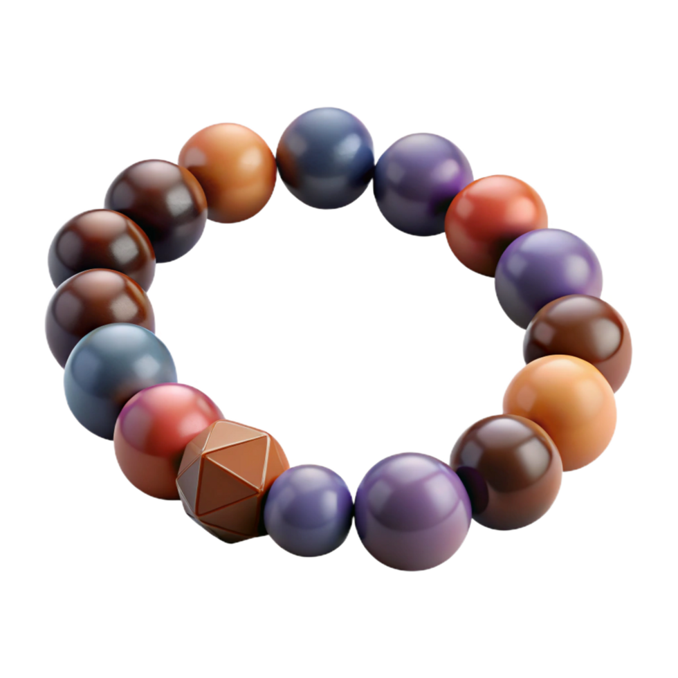 unparalleleabstract Beadebracelet with various gemstones, matte finish, studio lighting, product shot, isolateon transparent background,high-resolution product photography ultra HD png