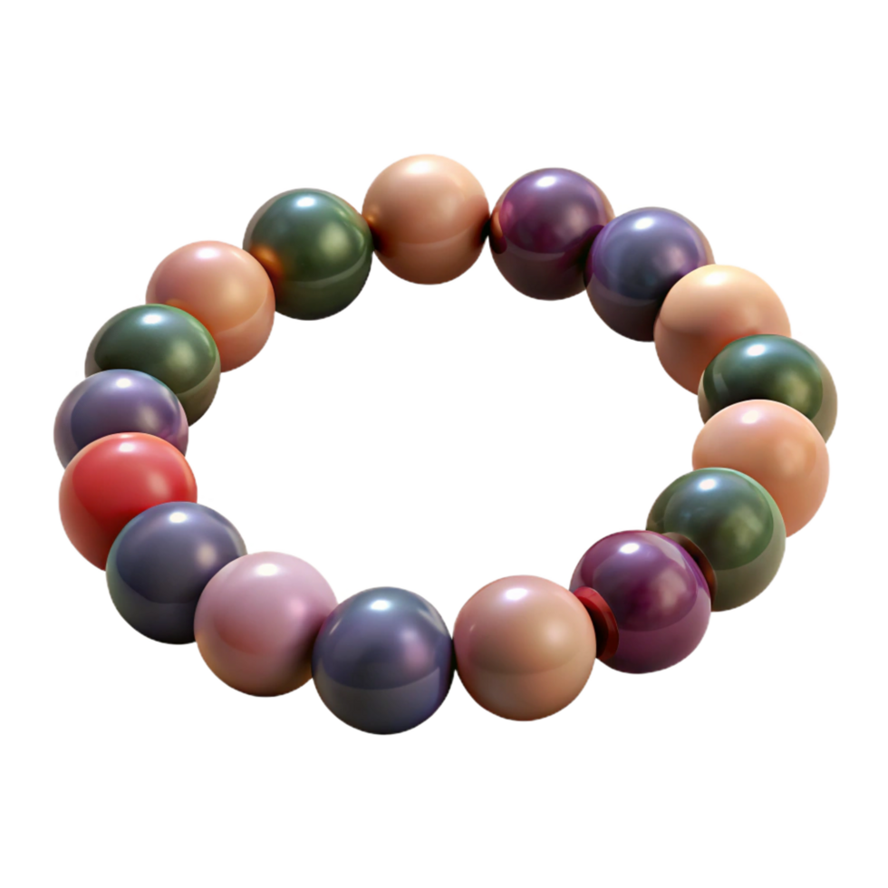 ethereal captivating Beadebracelet with various gemstones, matte finish, studio lighting, product shot, isolateon transparent background,high-resolution product photography 4K png