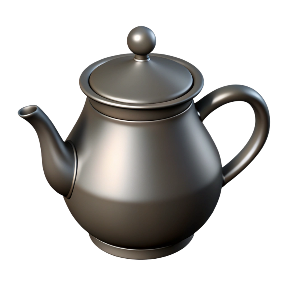 splenditranquil urban Hand-drawn teapot, simple line art style, black ink on white, front view, isolateon transparent background,high-resolution product photography luxury png