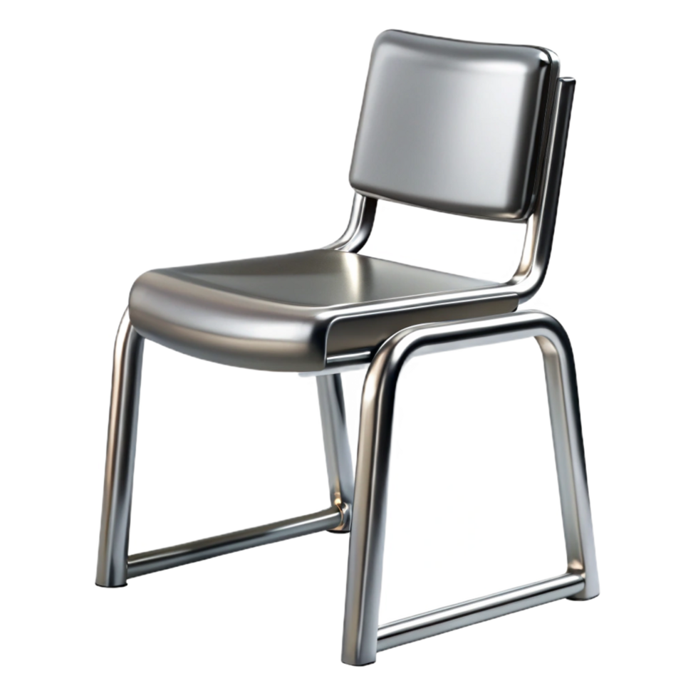 extraordinary intense tropical Metal chair, chrome finish, modern design, studio lighting, front view, isolateon transparent background,high-resolution product photography fine detail png