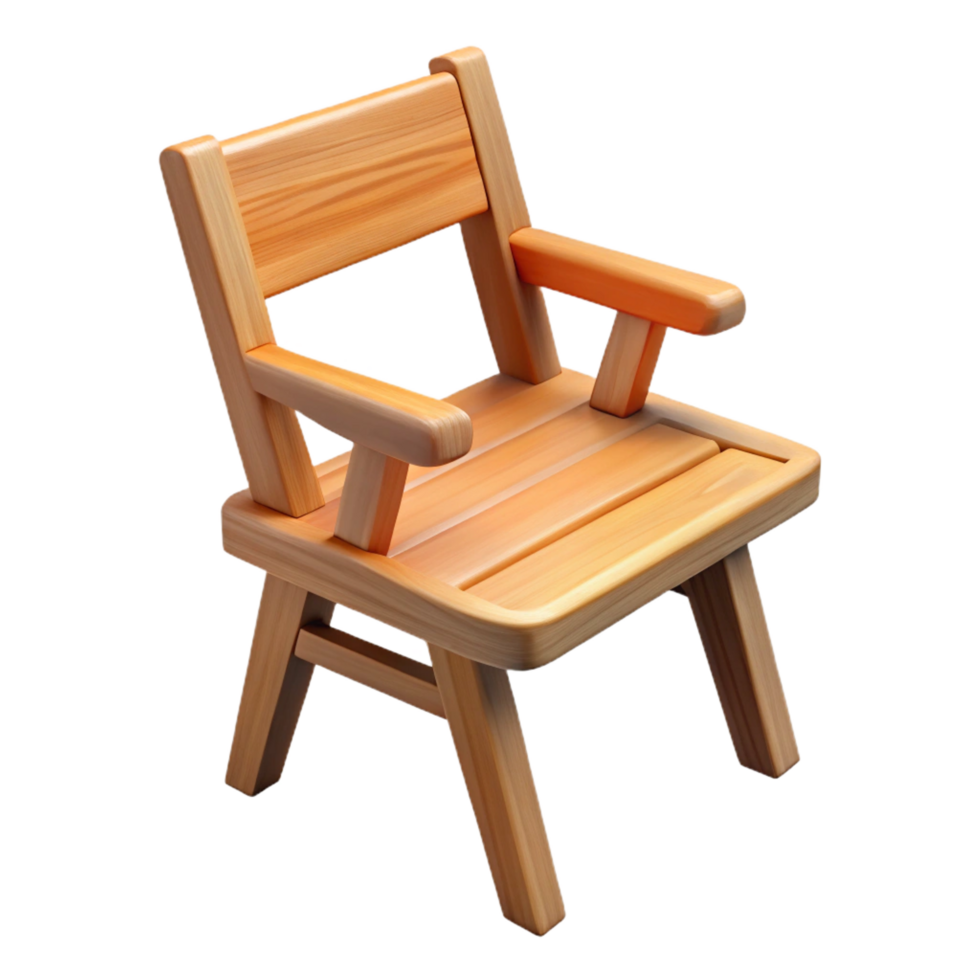 magnificent impressionist Wooden chair, oak wood, natural finish, classic design, studio lighting, isolateon transparent background,high-resolution product photography top-tier png