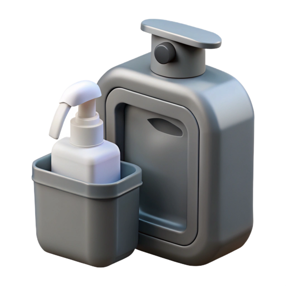rare elegant Portable toilet, grey plastic, with hansanitizer dispenser, studio lighting, side view, isolateon transparent background,high-resolution product photography elite png
