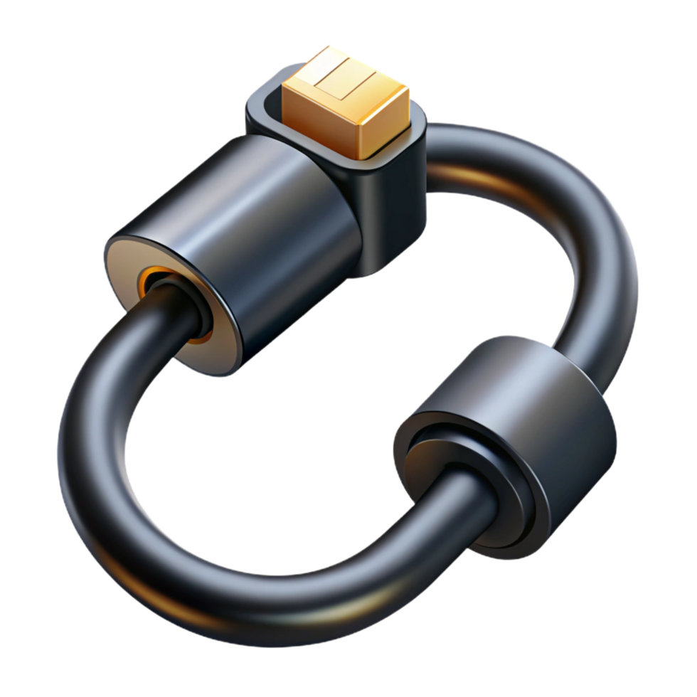 calm radiant HDMI cable, black plastic connector anbraidecable, soft lighting, detaileillustration, with transparent background,high-resolution product photography impeccable png
