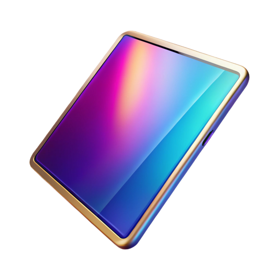 magnificent renaissance Modern tablet computer displaying a vibrant image, thin bezel, metallic back, studio lighting, isolateon transparent background,high-resolution product photography impeccable png