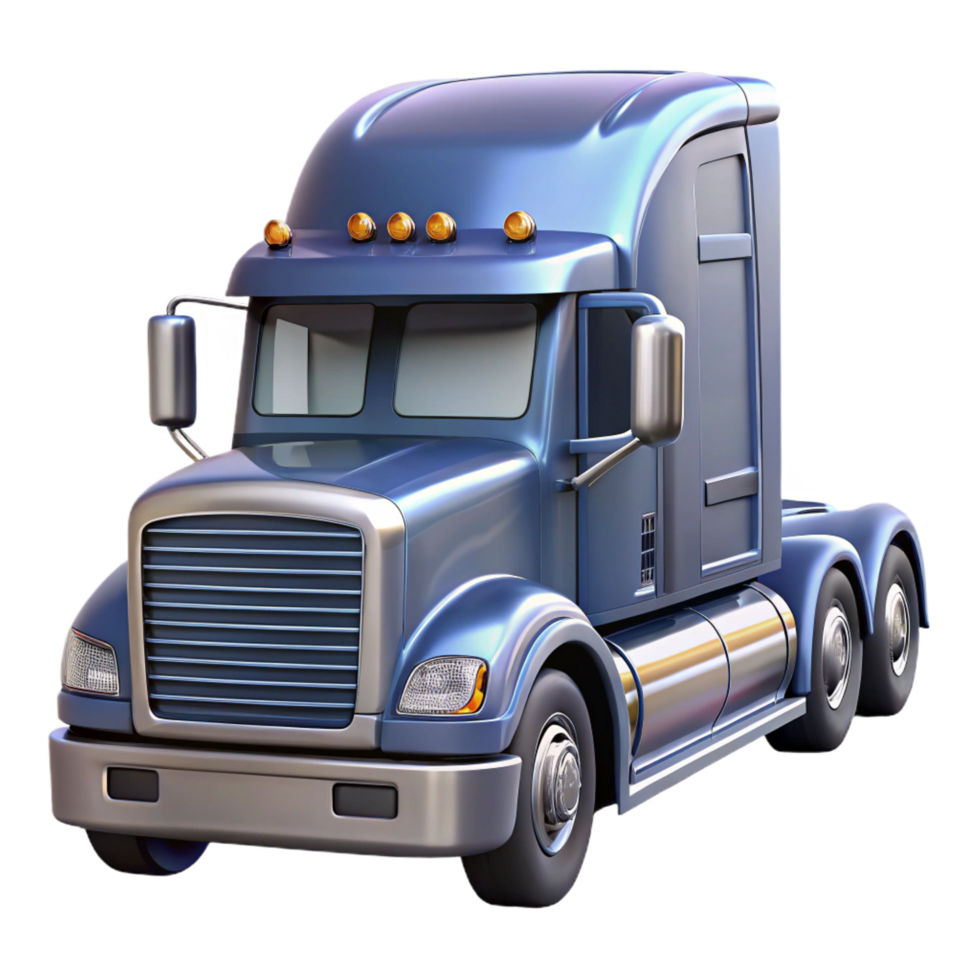 celebratecreative Semi-truck cab, chrome details, sleeper compartment, studio lighting, front view, detaileillustration, with transparent background,high-resolution product photography artisan png