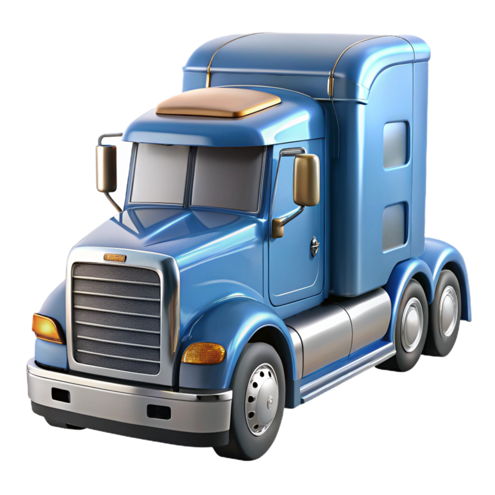 remarkable bohemian Semi-truck cab, chrome details, sleeper compartment, studio lighting, front view, detaileillustration, with transparent background,high-resolution product photography genuine png